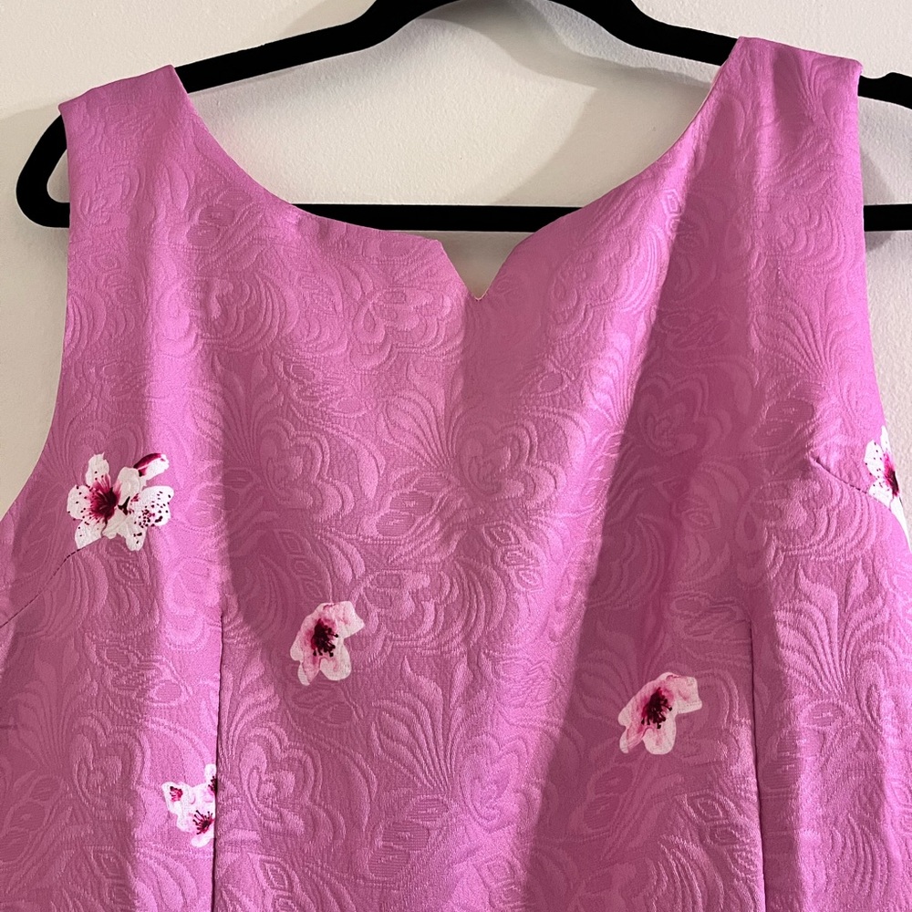 Pink Cherry Blossom Sleeveless Dress